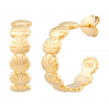 Creole 925 Sterling Silber gelb vergoldet Muschel