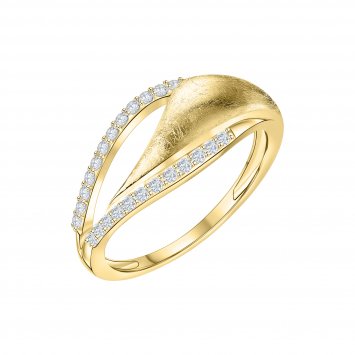 Ring 585 Gold zweifarbig mit 24x Zirkonia weiß