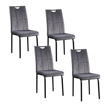 Esszimmerstuhl Denton Samt Grau 4er-Set