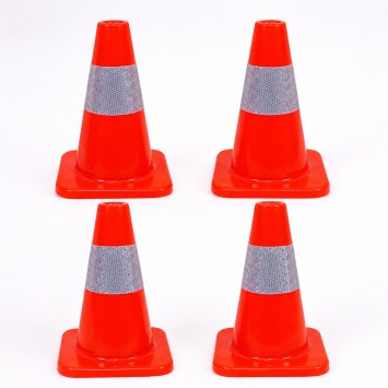 4er Set Verkehrskegel 30 cm Trainingskegel Pylonen Orange