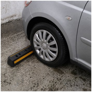 Radstopper 2er Set Parkplatzbegrenzung mit Reflektorstreifen Kunststoff
