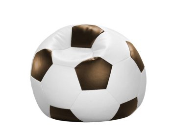 Fußball-Sitzball Kunstleder weiß/braun Ø 90 cm linke