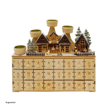 Adventskalender Weihnachtsmarkt zum Befüllen