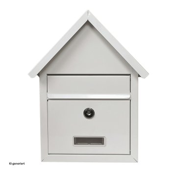 Briefkasten Amin Weiß mit Spitzdach
