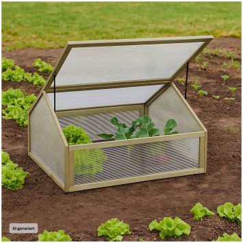 Frühbeet aus Holz und Polycarbonat Ideales Mini-Gewächshaus