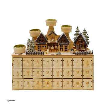 Adventsleuchter mit Adventskalender zum Befüllen