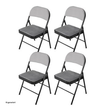 Klappstuhl Wedigo Velvet Grau 4er-Set