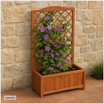 Pflanzkasten mit Rankgitter aus Holz Blumenkasten für Terrasse und Balkon