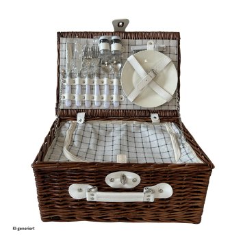 Picknickkorb für 2 Personen Finie Braun