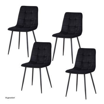 Esszimmerstuhl 4er Set Schwarz Mesa
