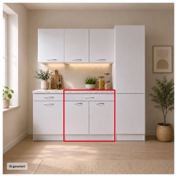 Küchenunterschrank Jenna Weiß 80 cm mit Schublade