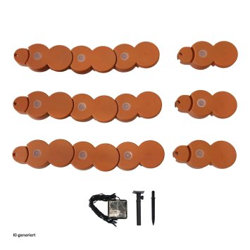 Beeteinfassung Länge 380 cm Terracotta inkl. Solar-Lichterkette