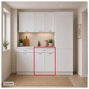 Küchenunterschrank Jenna Country Weiß 60 cm mit Schublade