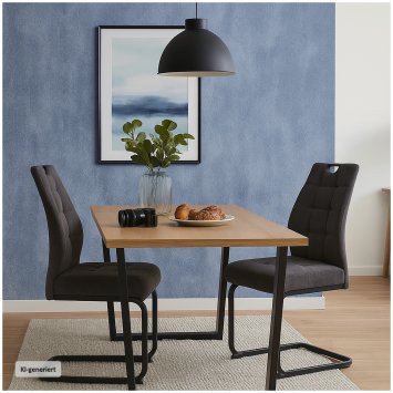 Modernes 2er Set Schwingstühle Dunkelgrau mit elegantem Design