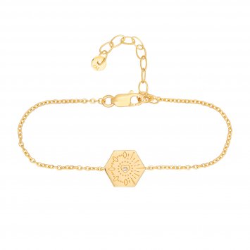 Armband 925 Sterling Silber Topas Tattoo Motiv Hexagon