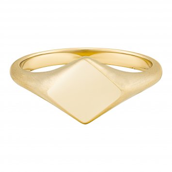 Ring 925 Sterling Silber vergoldet Siegelring Raute