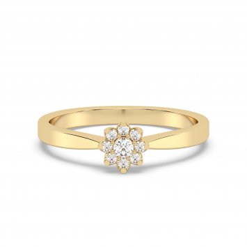 Ring 585 Gelbgold mit im Labor gezüchteten Diamanten