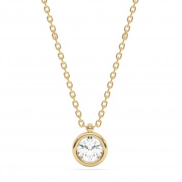 Halskette 585 Gelbgold im Labor gezüchteten Diamanten