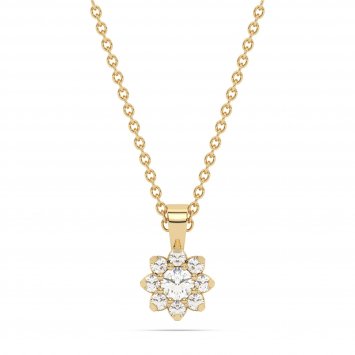 Halskette 585 Gelbgold mit im Labor gezüchteten Diamanten