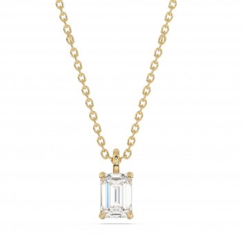 Halskette 585 Gelbgold mit im Labor gezüchtetem Diamanten