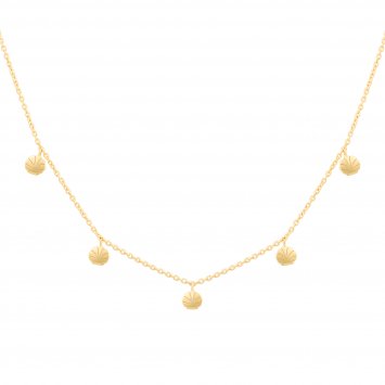 Halskette 925 Silber vergoldet mit Muschel Anhängern