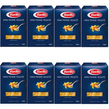 Barilla Piccolini Mini Penne Rigate Pasta Nudeln 500g 8er Pack