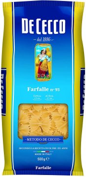 De Cecco Farfalle Nr 93 Nudeln aus Hartweizengriess 500g 24er Pack