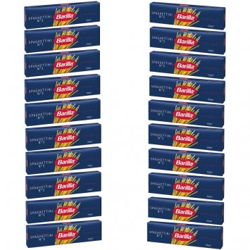Barilla Spaghettini Nummer 3 Hartweizen Pasta 500g 20er Pack