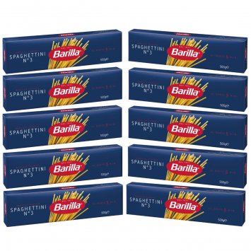 Barilla Spaghettini Nummer 3 Hartweizen Pasta 500g 10er Pack