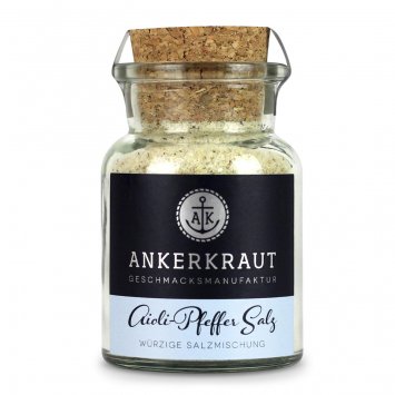 Ankerkraut Aioli Pfeffer Salz würzige Salzmischung Korkenglas 155g
