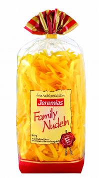 Jeremias Family Bandnudeln 8 mm mit frischen Eiern 500g 4er Pack
