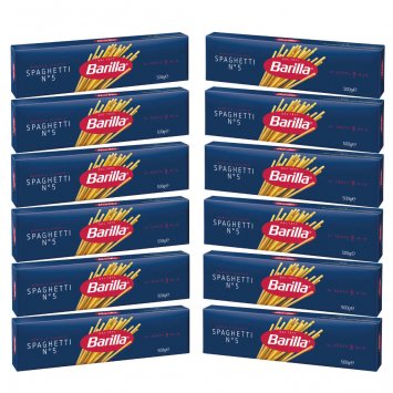 Barilla Spaghetti Nummer 5 Hartweizennudeln Pasta 500g 12er Pack