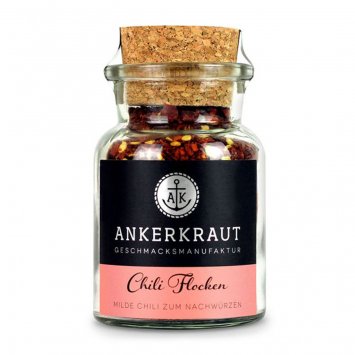 Ankerkraut Chili Flocken milde Chili zum Nachwürzen Korkenglas 65g