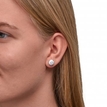 Ohrringe Silber 925 mit weißer Muschel 9mm