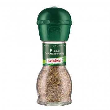 Kotanyi Pizzakräuter Würzmischung grob fein in einer Gewürzmühle 24g