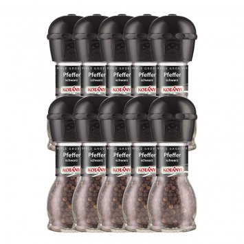Kotanyi Pfeffer Mühle grob feinen Pfeffer schwarz 36g 10er Pack