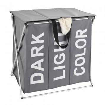 Wäschesammler Mod. Trio Top Grau, Fassungsvermögen: 118 Liter