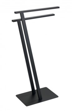 Handtuchständer Mod. Lirio Schwarz matt, mit 2 Handtuchstangen