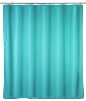 Anti-Schimmel Duschvorhang Uni Light Blue, Textil (Polyester), 180 x 200 cm, waschbar