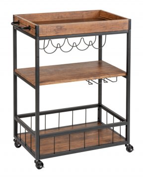 Küchenwagen Mod. Rustico, mit Weinglashalter und Flaschenhalte