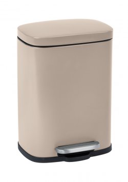 Treteimer Mod. Leno, Taupe 5 L, Easy-Close Absenkautomatik