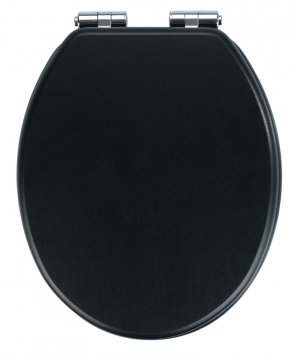 WC-Sitz Mod. Cuero Schwarz, in Lederoptik aus MDF