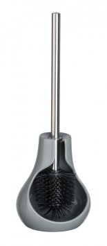 Keramik WC-Garnitur Mod. Drop Neo Grau Keramik, mit hygienischer Silikonbürste