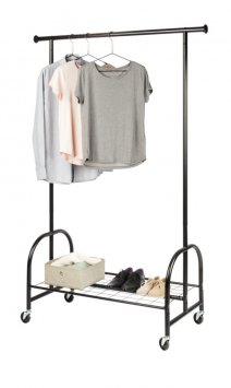 Kleiderständer Mod. Profi Schwarz, Kleiderstangen mit Rollen