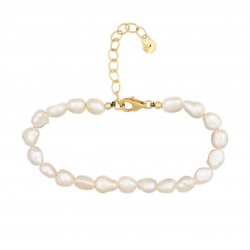 Armband 925 Sterling Silber vergoldet Perlen