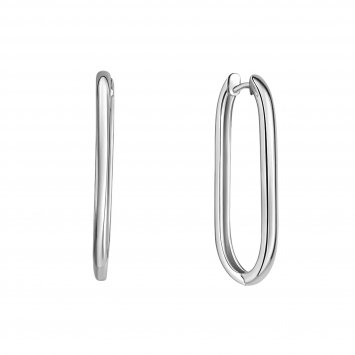 Ohrringe Silber 925 rhodiniert oval 31mm lang