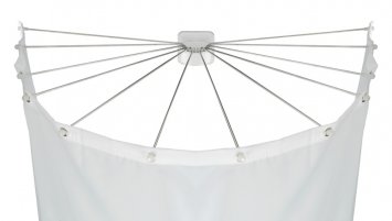 Duschschirm mit 12 Armen Edelstahl, platzsparend, für handelsübliche Duschvorhänge