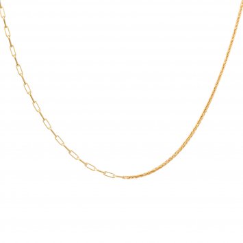 Halskette Silber 925 vergoldet Mixed Chains 55cm lang