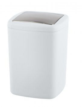 Schwingdeckeleimer Mod. Barcelona L Weiß, Spezialkunststoff, absolut bruchsicher