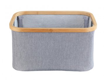 Aufbewahrungskorb Mod. Bahari faltbar, Aufbewahrungsbox, Faltbox mit Bambus